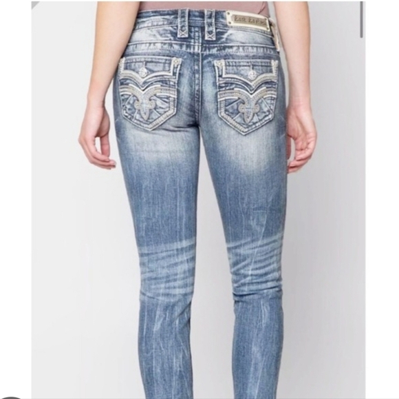 Rock Revival Jeans Size 26 Womens Nancy Crop Light Wash Blue Denim Skinny - Picture 13 of 13
